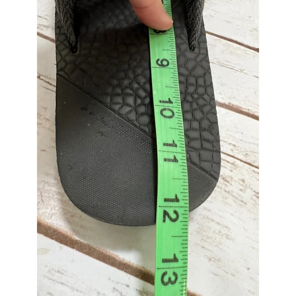Nortiv8 Flip Flops Gray Black Textured Footbed Athletic Thong Sandals - 12